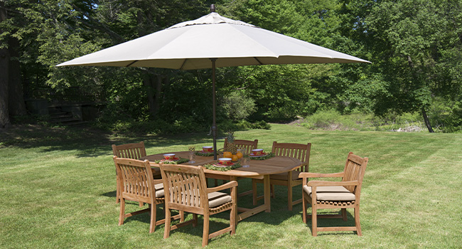 Outdoor Patio Set with Dining Chairs and Umbrella