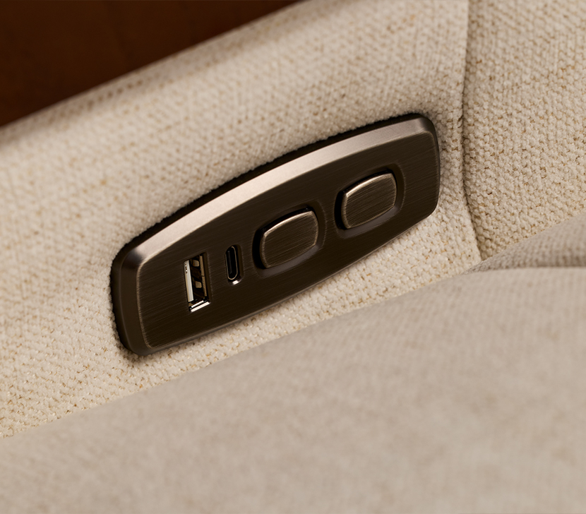 Easily accessbily charging stations on sofa