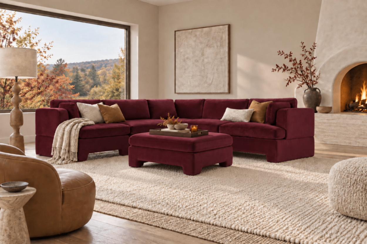 Sectional sofa in a living room