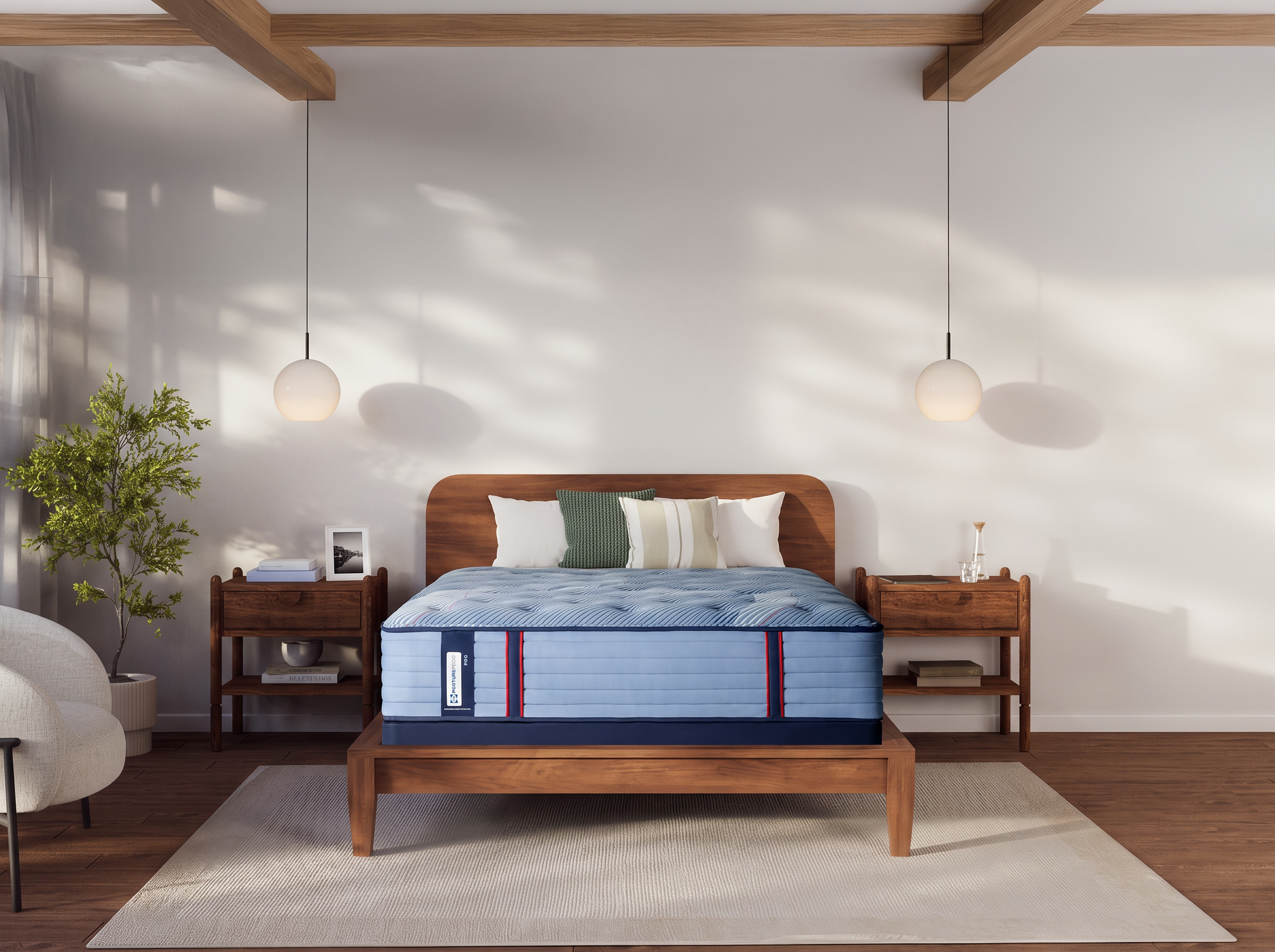 Serta Perfect Dream Queen Mattress set in a well-lit bedroom.