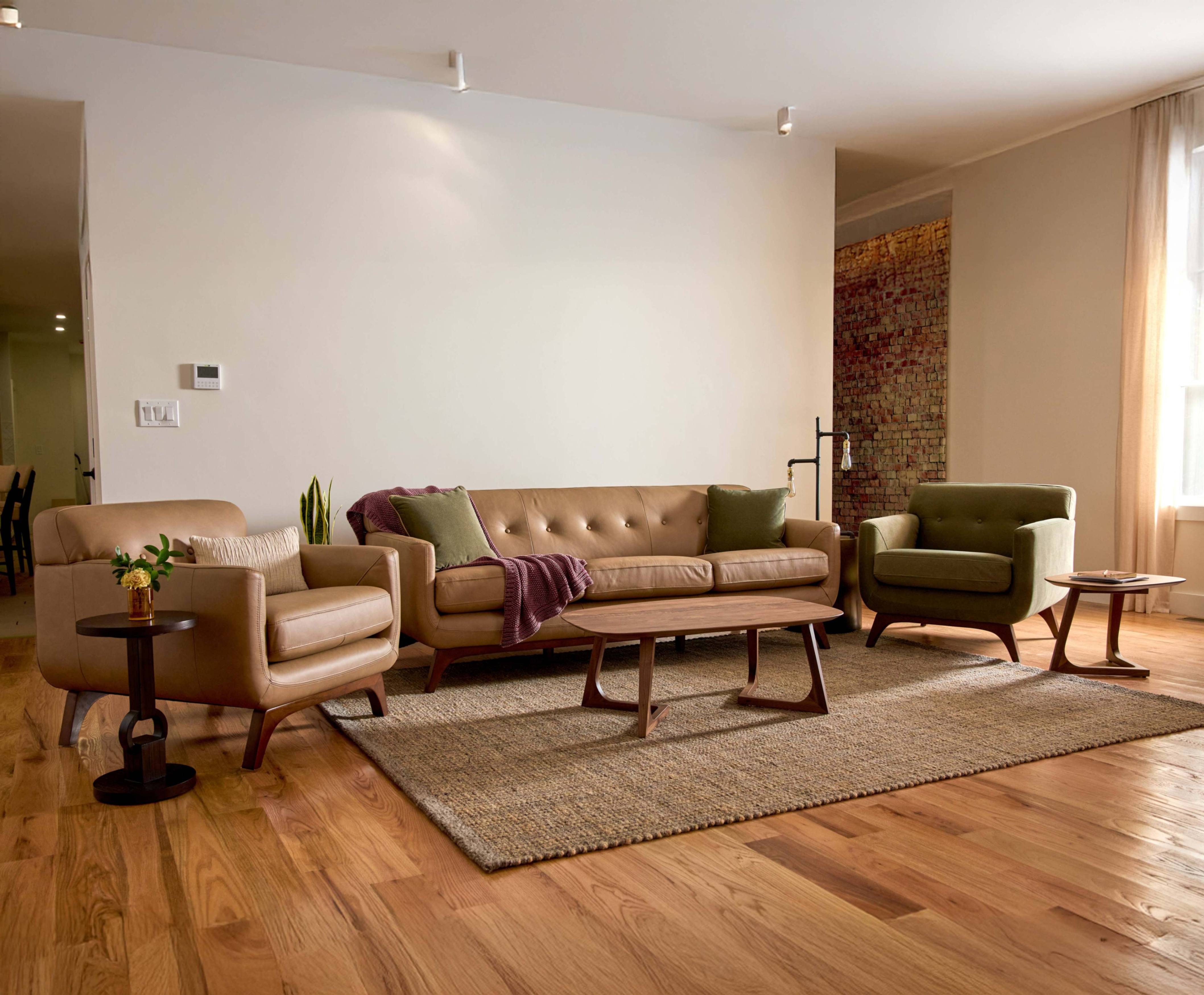 Leather Sofa in a sunlit living room