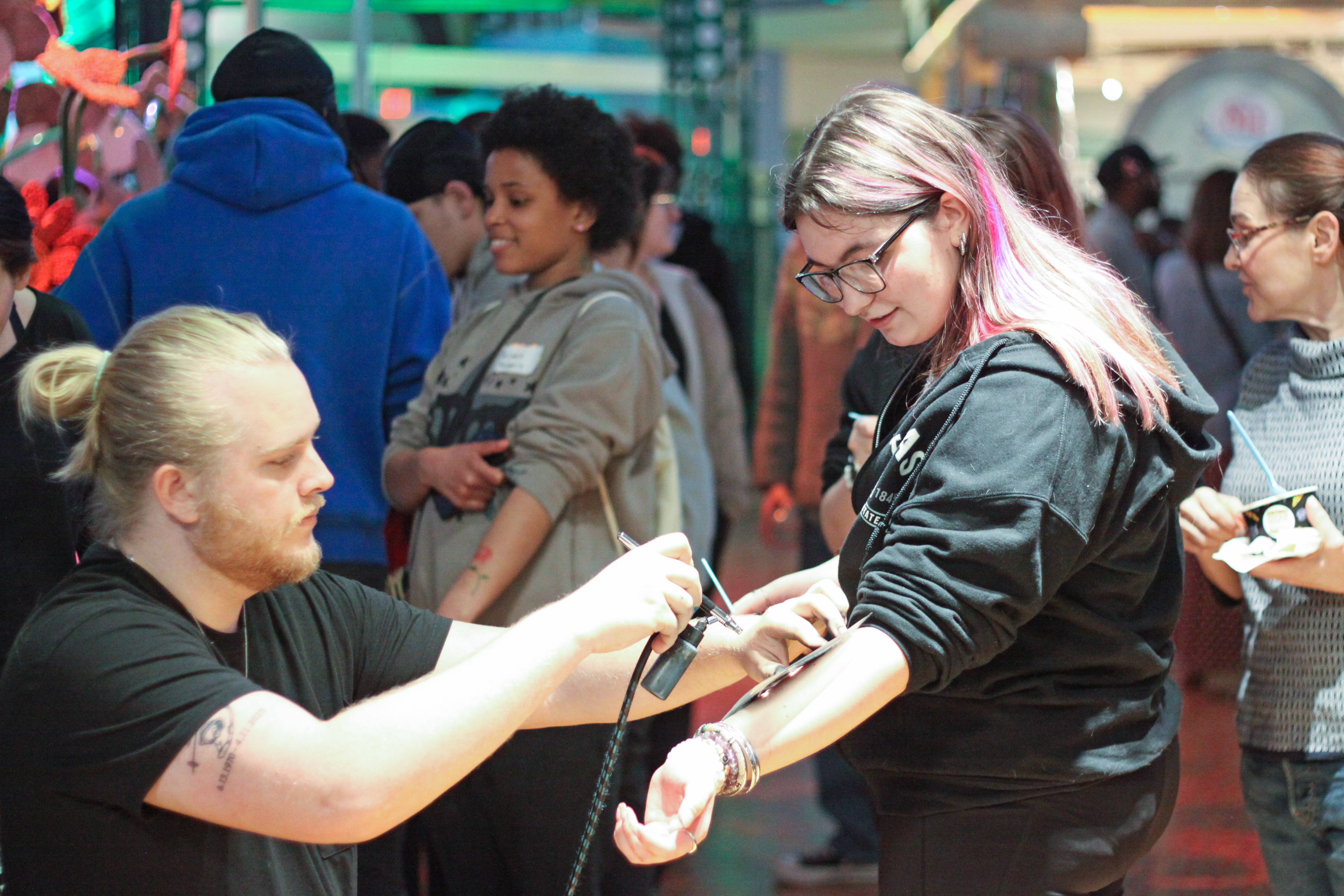 Person getting temporary tattoo