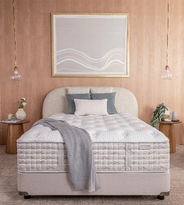 Aireloom mattress in bedroom front view