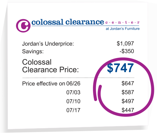 Colossal Clearance Center at Jordan's Furniture in Avon, MA